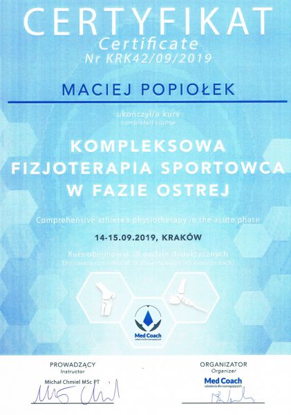 Multifizjo Maciej Popiołek Fizjoterapia Kraków